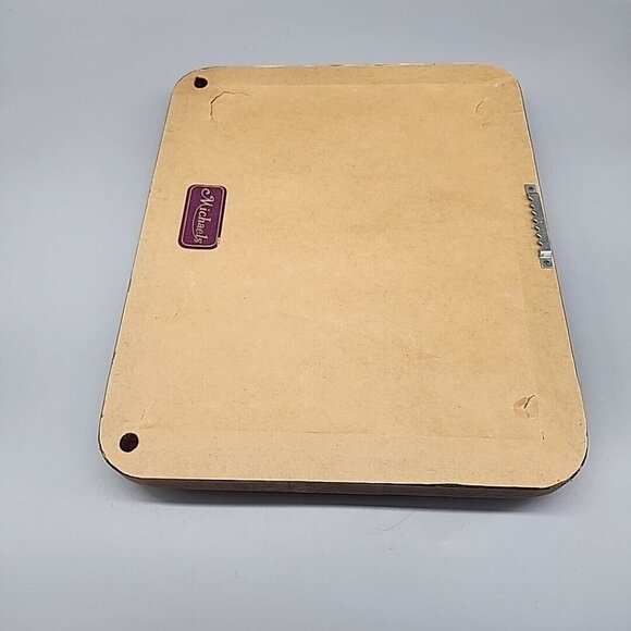 Vintage Antique Wall Hanging Wooden Framed 8x10" Hand Painted Pink Silk Bag - Picture 10 of 10